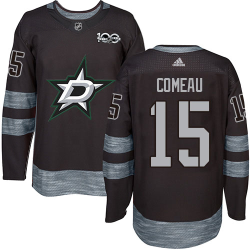 Adidas Men Dallas Stars 15 Blake Comeau Black 1917-2017 100th Anniversary Stitched NHL Jersey